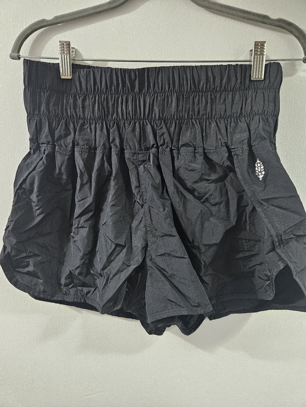 FP Movement by Free People Black Smocked-Waist Athletic Shorts